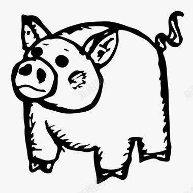 小猪动物宠物图标图标