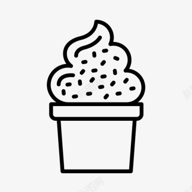 冰淇淋面包店纸杯蛋糕图标图标
