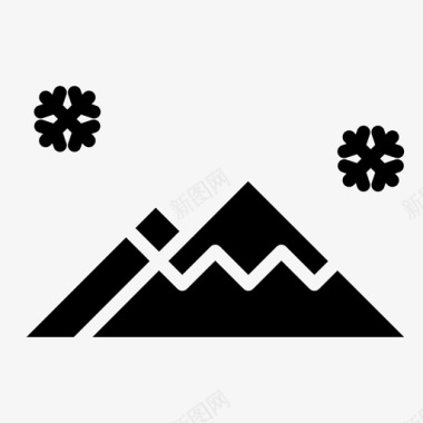 山风景雪图标图标