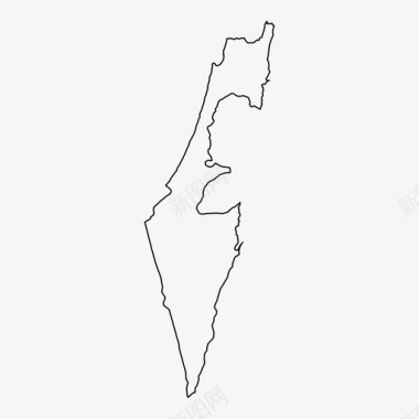 以色列地图耶路撒冷轮廓图标图标