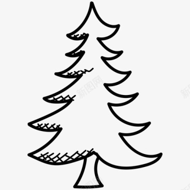 冷杉树圣诞树落叶松图标图标