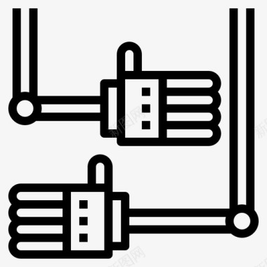 女机器人手臂助手手图标图标