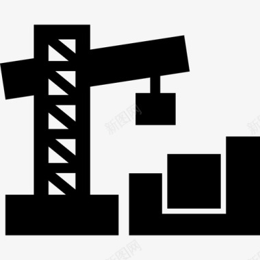 建筑施工起重吊车塔吊图标图标