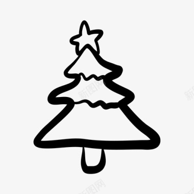 圣诞树装饰星星图标图标