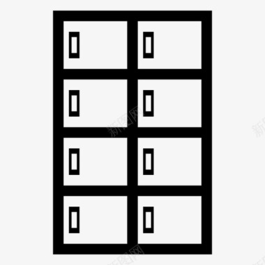 健身店招储物柜大学健身房储物柜图标图标