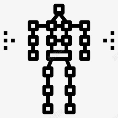 矢量机器身体追踪机器人传感器图标图标