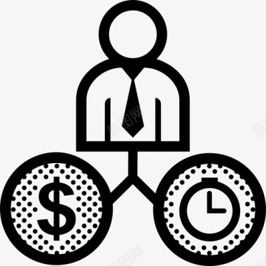 男人赚钱时间生意工作时间图标图标