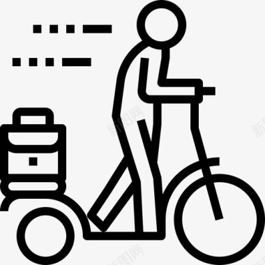 通勤步行自行车通勤锻炼图标图标