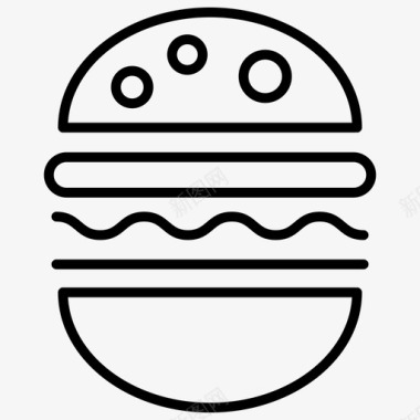 汉堡包三明治薄食物图标图标
