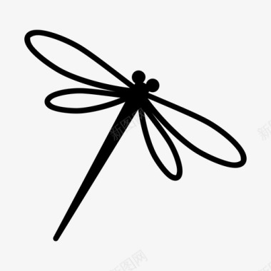 蜻蜓飞翔昆虫图标图标