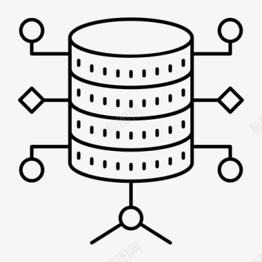 大型手电筒数据库大型机服务器图标图标