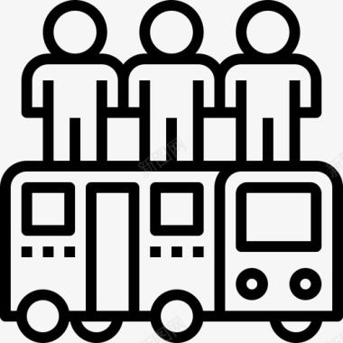 公共交通标识公共交通公共汽车乘客图标图标