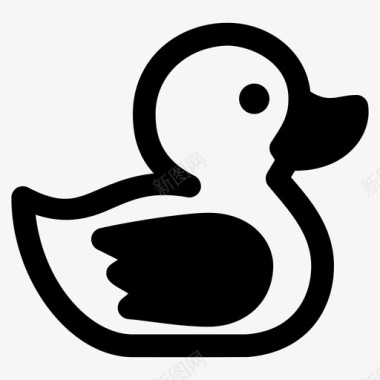 鸭子宝宝洗澡图标图标