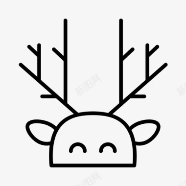 圣诞节驯鹿动物圣诞节图标图标