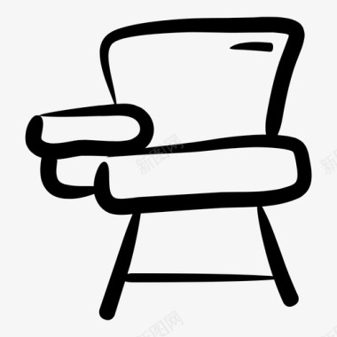 椅子手绘书房图标图标