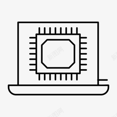 笔记本电脑芯片cpu图标图标