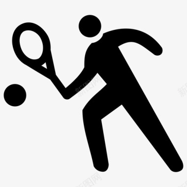 网球运动员比赛击球图标图标