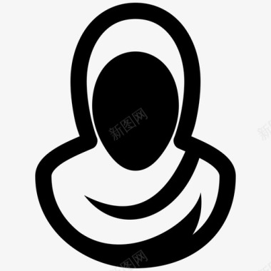 封面头巾封面女性图标图标