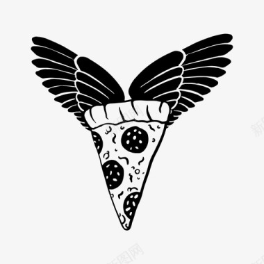 送披萨小吃手绘图标图标