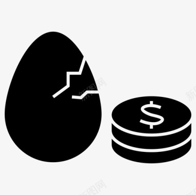 彩绘鸡蛋投资硬币碎鸡蛋图标图标