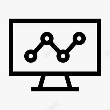 矢量报表折线图计算机数据图标图标