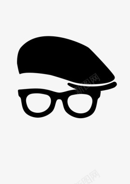 帽子贝雷帽眼镜图标图标