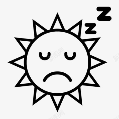 太阳打瞌睡睡觉图标图标