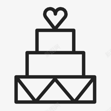 婚礼蛋糕素材蛋糕庆祝爱情图标图标