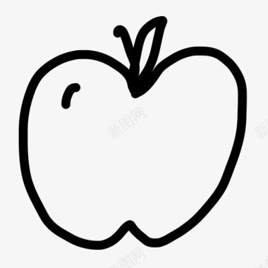 手绘苹果片苹果新鲜水果图标图标