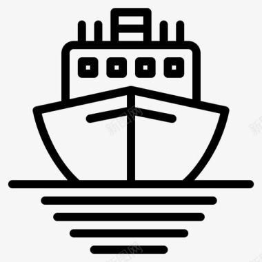 邮轮船旅游图标图标