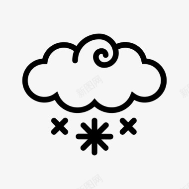 暴风雪冬天小漩涡天气图标图标
