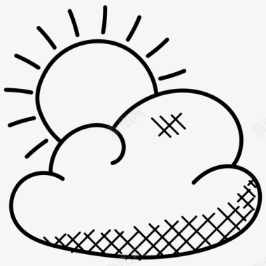 有云的太阳宜人的天气天气预报图标图标