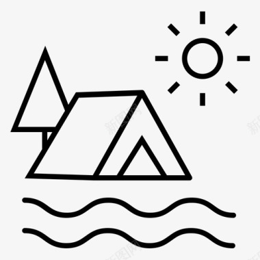 露营自然帐篷图标图标