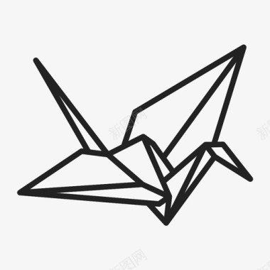 鹤鸟折叠折纸图标图标