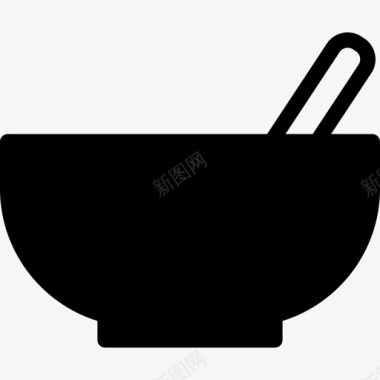 带勺子的碗食物漂亮图标图标
