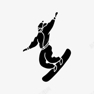 男子滑雪板涂鸦运动图标图标