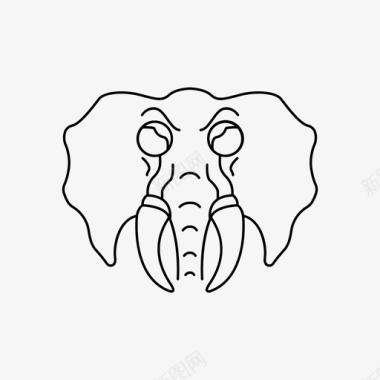 大象动物大象脸图标图标