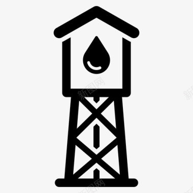 水塔蓄水池水箱图标图标