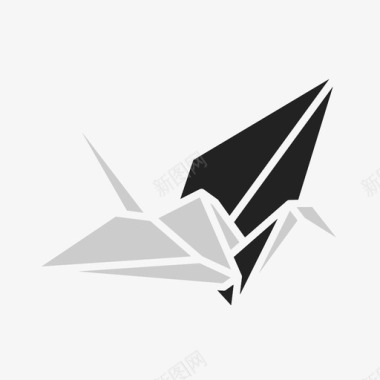 鹤鸟动物折叠图标图标