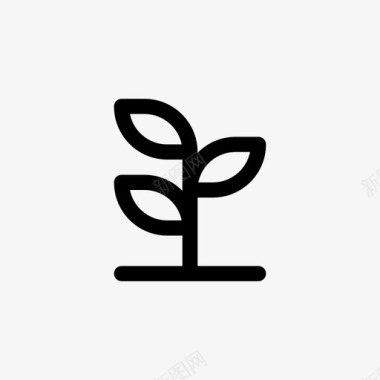 植物像素完美线条图标图标