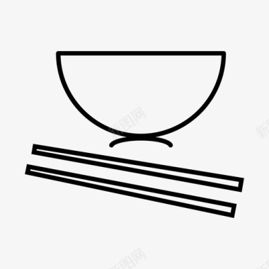 面碗竹筷子烹饪图标图标