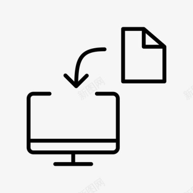 文件下载ppt文件箭头显示器图标图标