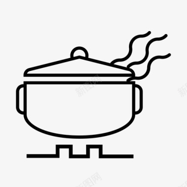 平底锅烹饪炊具锅图标图标