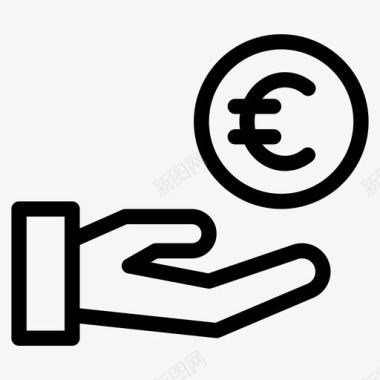 欧元图标收到欧元慈善捐款图标图标