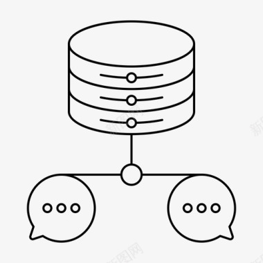 消息通信聊天数据库图标图标