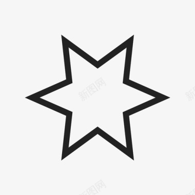 六角星几何学形状图标图标