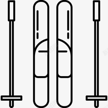 滑雪设备滑雪设备运动型图标图标
