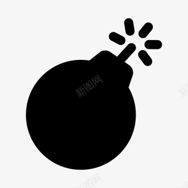 炸弹黑色爆炸性图标图标