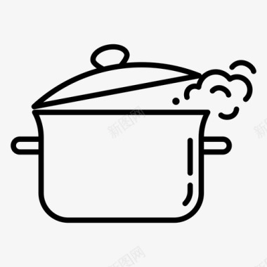 平底锅平底锅厨师烹饪图标图标