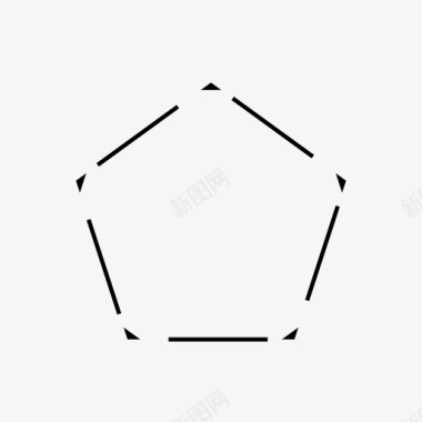 杯状五边形虚线形状图标图标